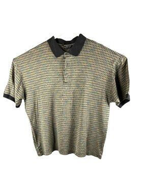 Arturo Garibaldi XLT Polo Shirt Multicolor Pattern Short Sleeve Knit Men’s Top